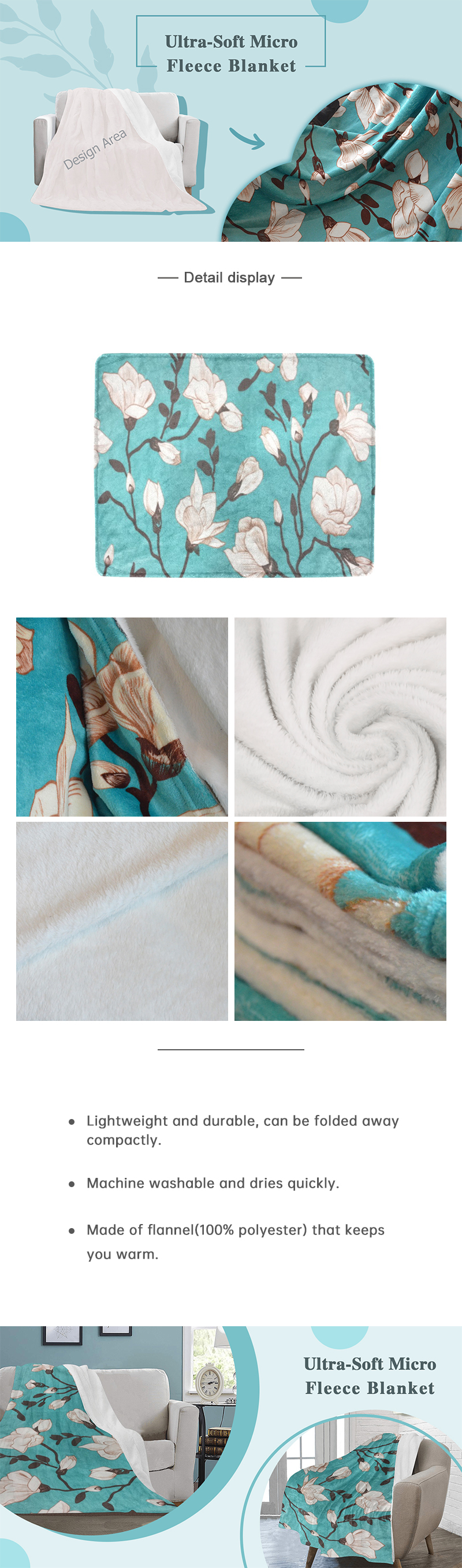 Ultra-Soft Micro Fleece Blanket 40x50